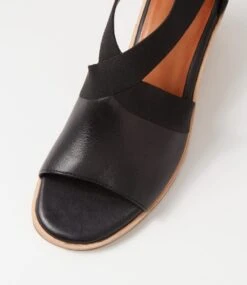 Playa Black Natural Heel Leather Sandals 10 Playa Black Natural Heel Leather Sandals -Lynx Shoes Shop SU12806BBLLE 5