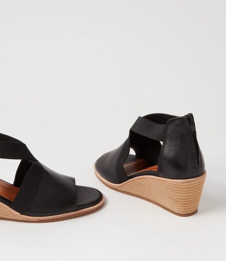 Playa Black Natural Heel Leather Sandals 7 Playa Black Natural Heel Leather Sandals - Image 5