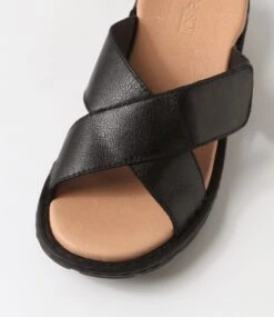 Bayrain Black Leather Slides 10 Bayrain Black Leather Slides -Lynx Shoes Shop SU12818B75LE 5