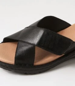 Bayrain Black Leather Slides 11 Bayrain Black Leather Slides -Lynx Shoes Shop SU12818B75LE 6