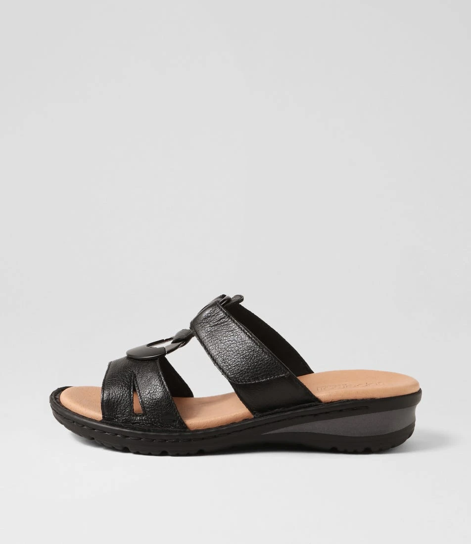 Bestie Black Leather Slides 3 Bestie Black Leather Slides
