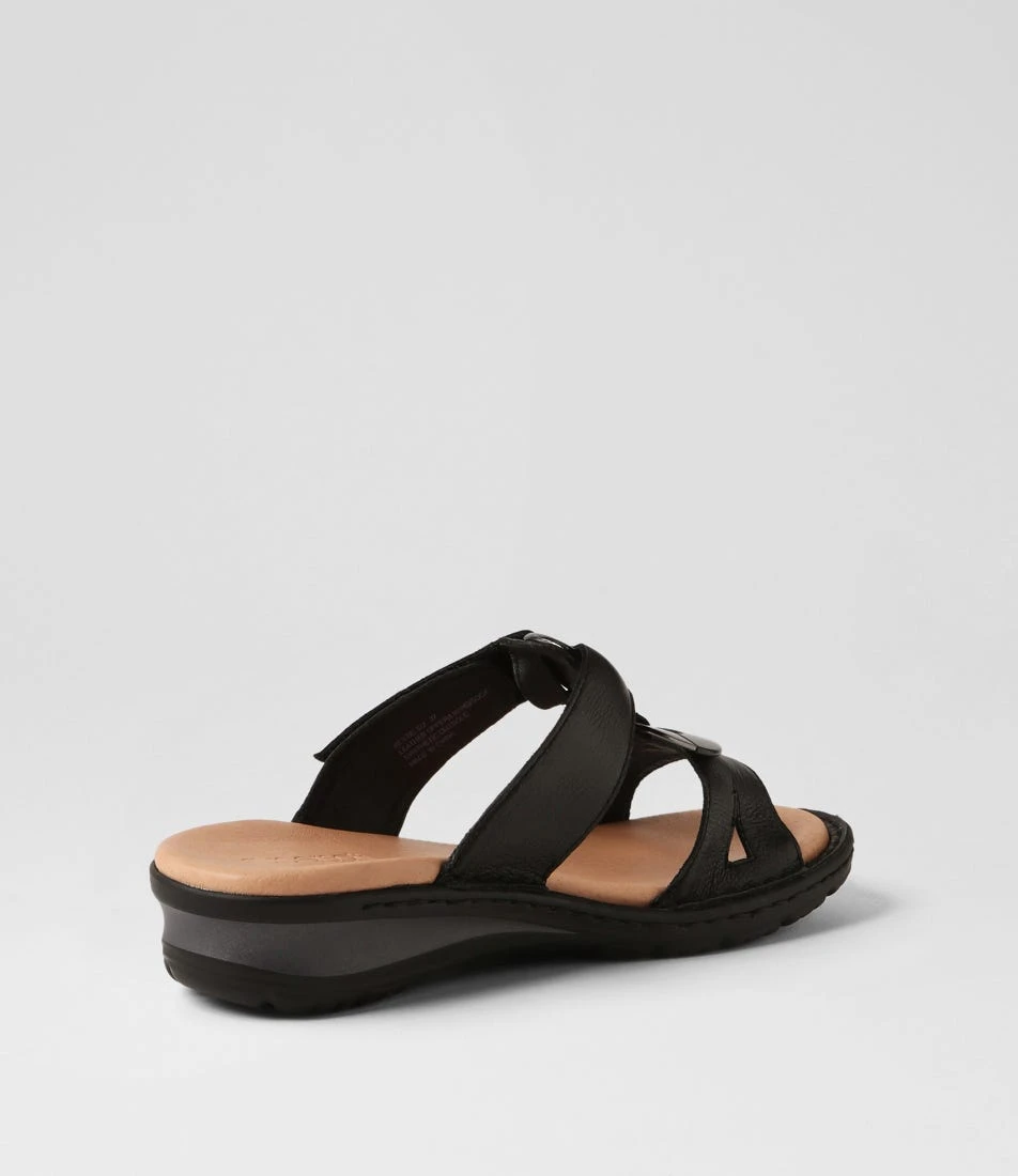 Bestie Black Leather Slides 5 Bestie Black Leather Slides - Image 3