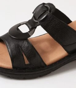 Bestie Black Leather Slides 11 Bestie Black Leather Slides -Lynx Shoes Shop SU12819B75LE 6