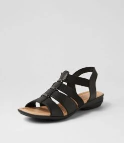 Bennies Black Leather Sandals -Lynx Shoes Shop SU12830B75LE 3
