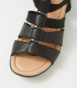 Bennies Black Leather Sandals -Lynx Shoes Shop SU12830B75LE 5