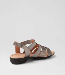 Bennies Pewter Black Leather Sandals -Lynx Shoes Shop SU12830MPJLE 4