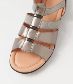 Bennies Pewter Black Leather Sandals -Lynx Shoes Shop SU12830MPJLE 5