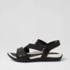 Exile Black Leather Elastic Sandals 1 Exile Black Leather Elastic Sandals -Lynx Shoes Shop SU12840B5863 2