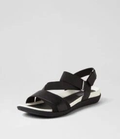 Exile Black Leather Elastic Sandals 8 Exile Black Leather Elastic Sandals -Lynx Shoes Shop SU12840B5863 3