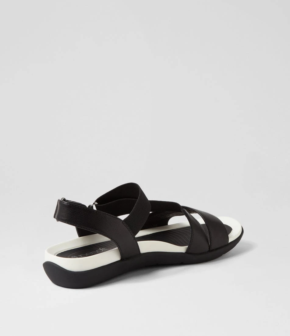 Exile Black Leather Elastic Sandals 5 Exile Black Leather Elastic Sandals - Image 3