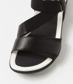 Exile Black Leather Elastic Sandals 10 Exile Black Leather Elastic Sandals -Lynx Shoes Shop SU12840B5863 5
