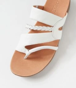 Mia2 White Gum Leather Slides -Lynx Shoes Shop SU12872WZLLE 5