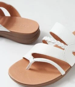 Mia2 White Gum Leather Slides -Lynx Shoes Shop SU12872WZLLE 6