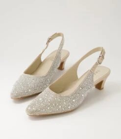 Looloo Silver Nude Jewels Leather Heels -Lynx Shoes Shop SU12881SDW2J 6