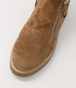 Ohmy Light Choc Suede Ankle Boots -Lynx Shoes Shop TO11283ESFSU 5