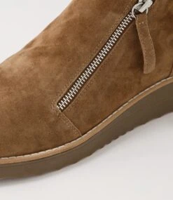 Ohmy Light Choc Suede Ankle Boots -Lynx Shoes Shop TO11283ESFSU 6