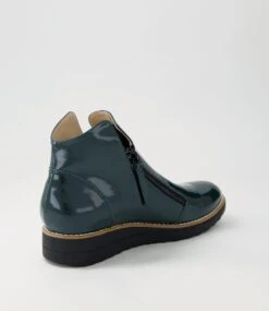 Ohmy Forest Black Patent Leather Ankle Boots -Lynx Shoes Shop TO11283HMQPL 4