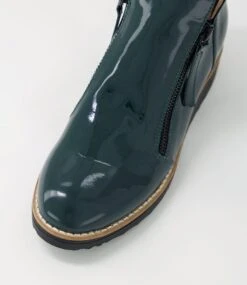 Ohmy Forest Black Patent Leather Ankle Boots -Lynx Shoes Shop TO11283HMQPL 5