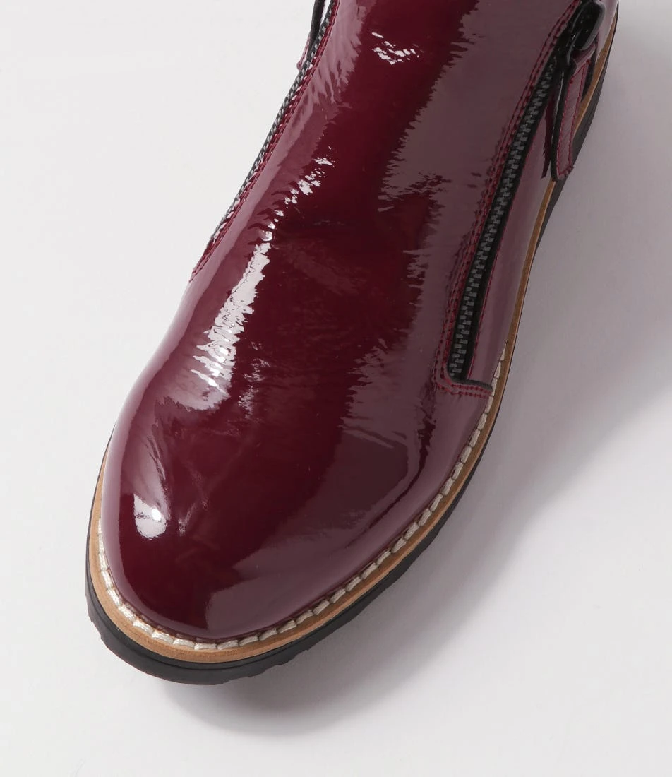 Ohmy Mulberry Black Patent Leather Ankle Boots 6 Ohmy Mulberry Black Patent Leather Ankle Boots - Image 4