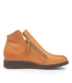 Ohmy Dark Tan Leather Wedge Boots Cs -Lynx Shoes Shop TO11283TRZLE 5