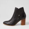Uriah Black Natural Heel Leather Ankle Boots 1 Uriah Black Natural Heel Leather Ankle Boots -Lynx Shoes Shop TO11347BBLLE 2