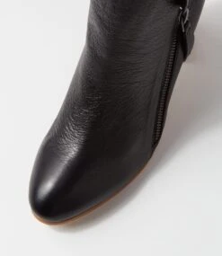 Uriah Black Natural Heel Leather Ankle Boots 10 Uriah Black Natural Heel Leather Ankle Boots -Lynx Shoes Shop TO11347BBLLE 5