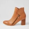 Uriah Dark Tan Leather Ankle Boots -Lynx Shoes Shop TO11347TAOLE 2
