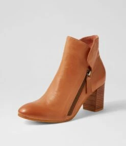 Uriah Dark Tan Leather Ankle Boots -Lynx Shoes Shop TO11347TAOLE 3