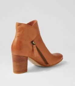 Uriah Dark Tan Leather Ankle Boots -Lynx Shoes Shop TO11347TAOLE 4