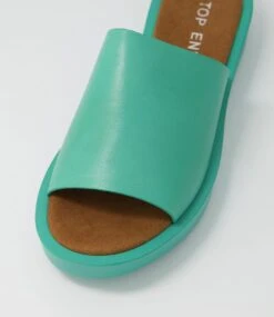 Faron Light Emerald Leather Slides -Lynx Shoes Shop TO11486H2LLE 5