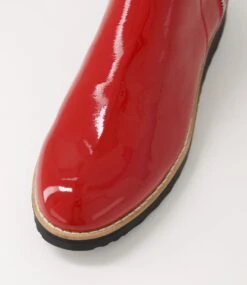 Osvaldo Dark Red Black Patent Leather Ankle Boots -Lynx Shoes Shop TO11657RQIPL 5