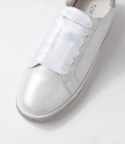 Pluma White Shimmer Silver Leather Jewels Sneakers -Lynx Shoes Shop TO11817WS82I 5