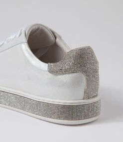 Pluma White Shimmer Silver Leather Jewels Sneakers -Lynx Shoes Shop TO11817WS82I 6