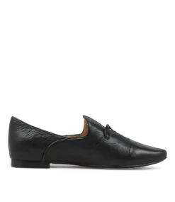 Sommer Black Leather Flat Shoes -Lynx Shoes Shop TO11836B58LE 5