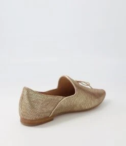 Sommer Gold Cut Leather Leather Flat Shoes 9 Sommer Gold Cut Leather Leather Flat Shoes -Lynx Shoes Shop TO11836FIM19 4