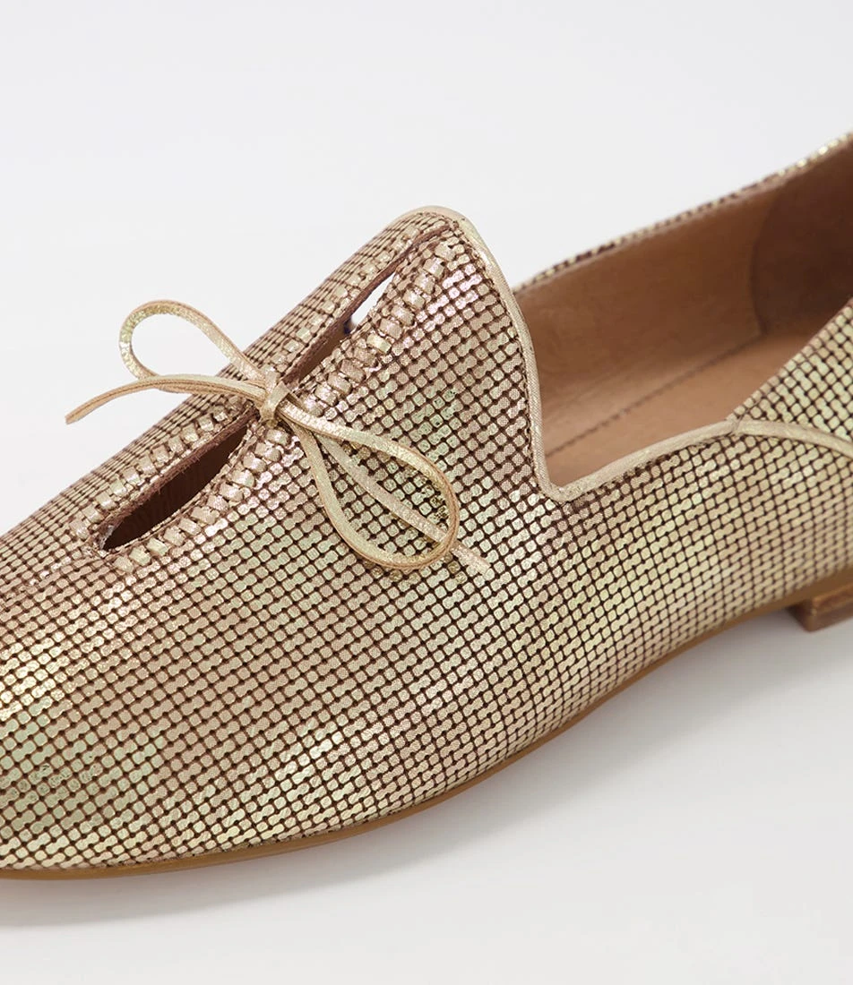 Sommer Gold Cut Leather Leather Flat Shoes 7 Sommer Gold Cut Leather Leather Flat Shoes - Image 5