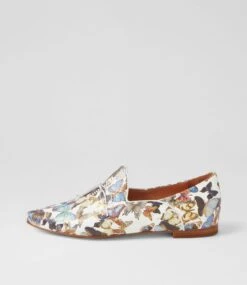 Sommer White Butterfly Leather Flat Shoes