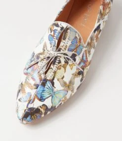 Sommer White Butterfly Leather Flat Shoes -Lynx Shoes Shop TO11836XHXLE 5