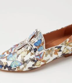 Sommer White Butterfly Leather Flat Shoes -Lynx Shoes Shop TO11836XHXLE 6