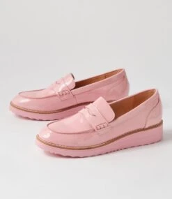 Oley Pink Patent Leather Loafers -Lynx Shoes Shop TO12297PRTPL 6