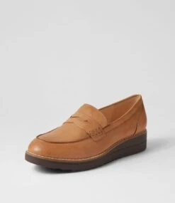 Oley Dark Tan Choc Leather Loafers -Lynx Shoes Shop TO12297TRZLE 3