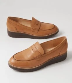 Oley Dark Tan Choc Leather Loafers -Lynx Shoes Shop TO12297TRZLE 6