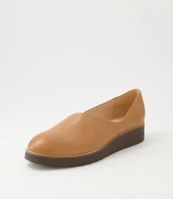 Ohdear Dark Tan Choc Leather Flat Shoes -Lynx Shoes Shop TO12298TRZLE 3