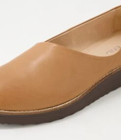 Ohdear Dark Tan Choc Leather Flat Shoes -Lynx Shoes Shop TO12298TRZLE 6