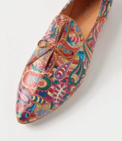 Sommer Lrg Harlequin Tan Multi Flat Shoes -Lynx Shoes Shop TO12379RUFHG 5