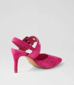 Brylie Fuchsia Suede Mary Jane Heels -Lynx Shoes Shop TO12489P22SU 4
