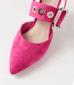 Brylie Fuchsia Suede Mary Jane Heels -Lynx Shoes Shop TO12489P22SU 5