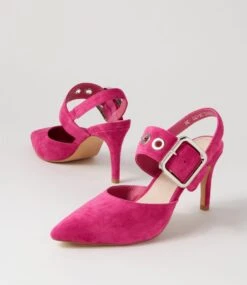 Brylie Fuchsia Suede Mary Jane Heels -Lynx Shoes Shop TO12489P22SU 6