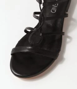 Patton Black Leather Sandals -Lynx Shoes Shop TO12538BLALE 5