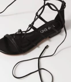 Patton Black Leather Sandals -Lynx Shoes Shop TO12538BLALE 6